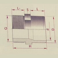 PVC Übergangsnippel | Klebeseite 63/50 mm x...